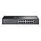 Commutateur réseau noir à 16 ports de TP-Link Omada. Étiquetée: ES216G, Commutateur géré facile Gigabit à 16 ports.