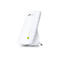 Weißer TP-Link WLAN-Repeater mit Stecker, blaue und grüne Lichter.