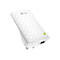 Répéteur Wi-Fi TP-Link blanc. Motif géométrique, petites LED, bouton de réinitialisation, prise.