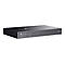 Schwarzer TP-Link Omada 8-Port Gigabit Smart Switch. Mit Ports, Statusanzeigen und Beschriftung.