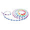 Bande lumineuse LED multicolore disposée en spirale sur fond blanc, avec impression tp-link.