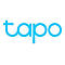 Hellblaues Tapo Logo auf weißem Hintergrund.