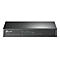Schwarzer TP-Link Switch, 8-Port, mit Anzeigeleuchten. Aufschrift: 8-Port 10/100Mbps Desktop Switch mit 4-Port PoE.