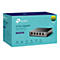 Ein Produktfoto zeigt einen schwarzen Tp-Link Gigabit-Switch auf einer tÃ¼rkisfarbenen Schachtel.