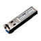 Ein metallfarbenes SFP-Modul mit Aufschrift TP-Link. Es zeigt das Modell TL-SM321A an.