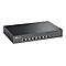 Schwarzer Netzwerk-Switch von TP-Link mit acht Ports.