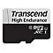 Transcend High Endurance microSDXC-Speicherkarte in Schwarz und Silber.