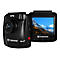 Schwarze Dashcam mit GPS, Wi-Fi und Display. Auf dem Display Gebirgslandschaft. Marke: Transcend.