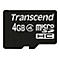 Schwarze Micro-SD-Karte mit Aufschrift Transcend 4GB Micro SDHC.