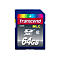 Blaue Transcend SDXC Speicherkarte mit 64GB Speicherkapazität.