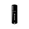 Schwarzer Transcend USB-Stick mit 512 GB Speicherplatz auf weißem Hintergrund.