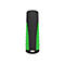 Une clé USB noire et verte avec des logos et du texte.