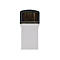 Ein weiÃŸer USB-Stick mit einem dunklen, abgerundeten Deckel.