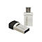 Zwei silberfarbene USB-Sticks mit schwarzem und silberfarbenem GehÃ¤use, Marke Transcend, 128GB.