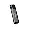 ClÃ© USB grise avec capuchon noir, 256 Go. Marque : Transcend.