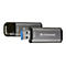 Deux clÃ©s USB grises avec Transcend et la capacitÃ© 256 Go. On en voit une avec le port USB.