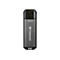 ClÃ© USB Transcend grise avec capuchon noir. Inscription : 256 Go.