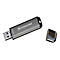 Une clÃ© USB Transcend grise avec le capuchon retirÃ©. Inscription '256 Go' et 'Transcend'.