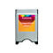 Silberner CompactFlash Adapter mit farbigem Logo und Schriftzug 'Transcend CompactFlash Adapter'.