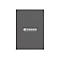 Dunkelgraue externe Festplatte mit "Transcend"-Logo. Sie hat abgerundete Ecken und steht vor weißem Hintergrund.