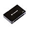 Schwarzes USB-3.0-Kartenlesegerät von Transcend, CF- und SD-Kartenleser.