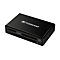 Lecteur de cartes noir Transcend avec fentes SDHC, SDXC, CF et microSD. Le logo Transcend est visible.