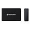 Disque dur externe Transcend noir, deux vues.