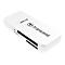 Lecteur de carte USB 3.0 blanc de Transcend. Avec lecteur de cartes SD et microSD.