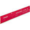 Règle rouge, texte 'transotype', texte 'NON-SLIP ALUMINIUM CUTTING RULER PRO'. Échelle, bord antidérapant blanc.