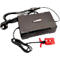 Chargeur noir avec câble de connecteur rouge et prise d'alimentation. Inscription "CHARGER".