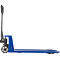 Transpalette, manuel, roues pivotantes en caoutchouc, roues tandem en nylon, longueur des fourches 1150 mm, jusqu'à 2500 kg, bleu