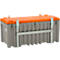 Transport- en platformkist CEMO CEMbox 750, polyethyleen, 750 l, L 1700 x B 860 x H 800 mm, stapelbaar, kraanopstelling, met zijdeur, grijs/oranje