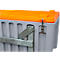 Transport- und Pritschenbox CEMO CEMbox 750, Polyethylen, 750 l, L 1700 x B 860 x H 800 mm, stapelbar, kranbar, grau/orange