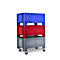 Transport-und Stapelbehälter Noah, ohne Deckel, Boden & Wände geschlossen, Volumen 354 l, Traglast bis 300 kg, Lenk- & Bockrollen, B 1200 x T 800 x H 730 mm, lebensmittelechtes Polyethylen, grau