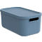 Transportbox Rotho Albula, Volumen 12 l, stapelbar, mit abnehmbarem Deckel und Grifflöchern, L 395 x B 235 x H 177 mm, Recycling-Kunststoff, blau