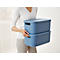 Transportbox Rotho Albula, Volumen 12 l, stapelbar, mit abnehmbarem Deckel und Grifflöchern, L 395 x B 235 x H 177 mm, Recycling-Kunststoff, blau