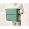 Transportbox Rotho Albula, Volumen 12 l, stapelbar, mit abnehmbarem Deckel und Grifflöchern, L 395 x B 235 x H 177 mm, Recycling-Kunststoff, grün