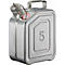 Transportcontainer, roestvrij staal 1.4301, 5 l, B 130 x D 200 x H 310 mm, schroefstop met flexibele as