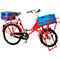 Transportfiets - grote bagagedrager vooraan - 3 versnellingen - gepoedercoat stalen frame - rood