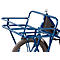 Transportfiets - grote bagagedrager vooraan - gepoedercoat stalen frame - blauw