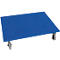 Transportroller, L 600 x B 800 x H 165 mm, draagvermogen 500 kg, met 4 zwenkwielen, blauw