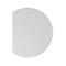 Grey, semi-circular object against a white background.