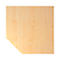 Section of a light brown wooden board, diagonal edge at the bottom left, white background.