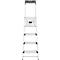 Trapladder Hailo L80, EN 131, met multifunctionele schaal en XXL-treden, tot 150 kg, 4 treden