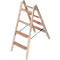 Trapladder Krause, dubbelzijdig, TRBS 2121-2, met emmerhaak, 2 x 4 stappen/longen, hout