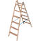 Trapladder Krause, dubbelzijdig, TRBS 2121-2, met emmerhaak, 2 x 6 stappen/longen, hout