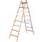 Trapladder Krause, dubbelzijdig, TRBS 2121-2, met emmerhaak, 2 x 8 treden/ringen, hout