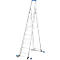 Trapladder, met 10 treden, aluminium, verrijdbaar met dwarssteun