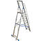 Trapladder, met groot platform, aluminium, met 10 treden
