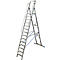 Trapladder, met groot platform, aluminium, met 14 treden